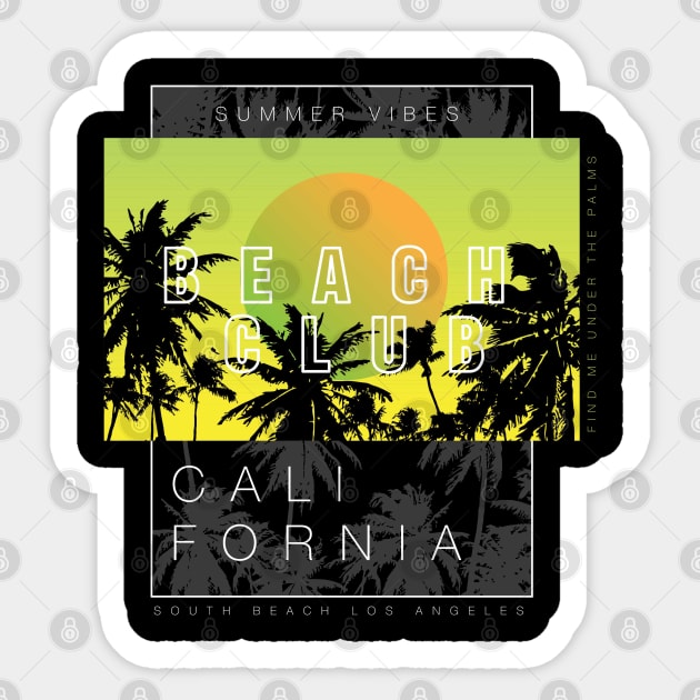 Beach Club California Summer Vibes Sticker by SSSD